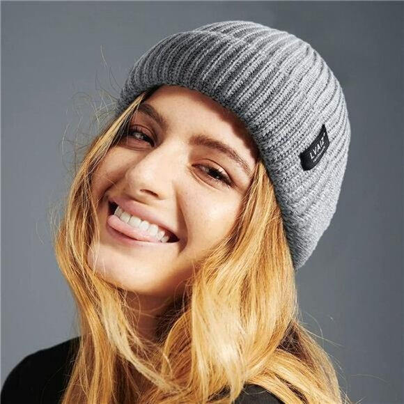 Winter Knitted Fishermen Beanie Hats for Men Merino Wool Short Cuffed Skull Cap - Picture 2 of 6